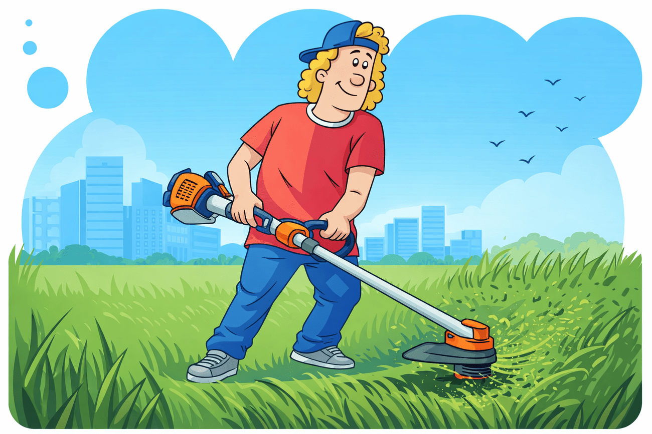 Иллюстрация глагола mow